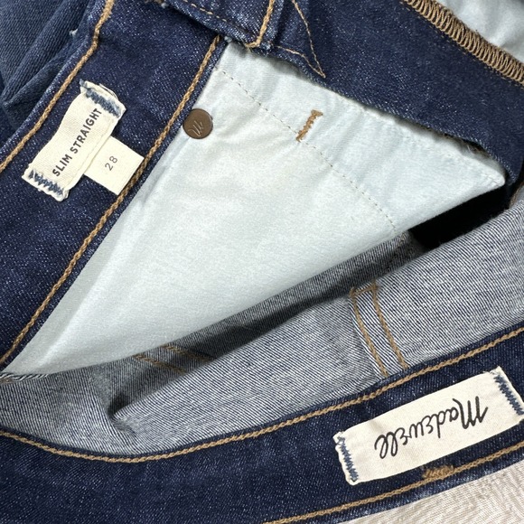 Madewell Jeans Womens 28 Slim Straight High Rise Medium Wash 28x29 Denim Stretch - Picture 2 of 14